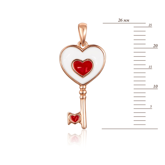 Золота пдвіска «Ключик» з емаллю. Артикул 31690/01/0/391