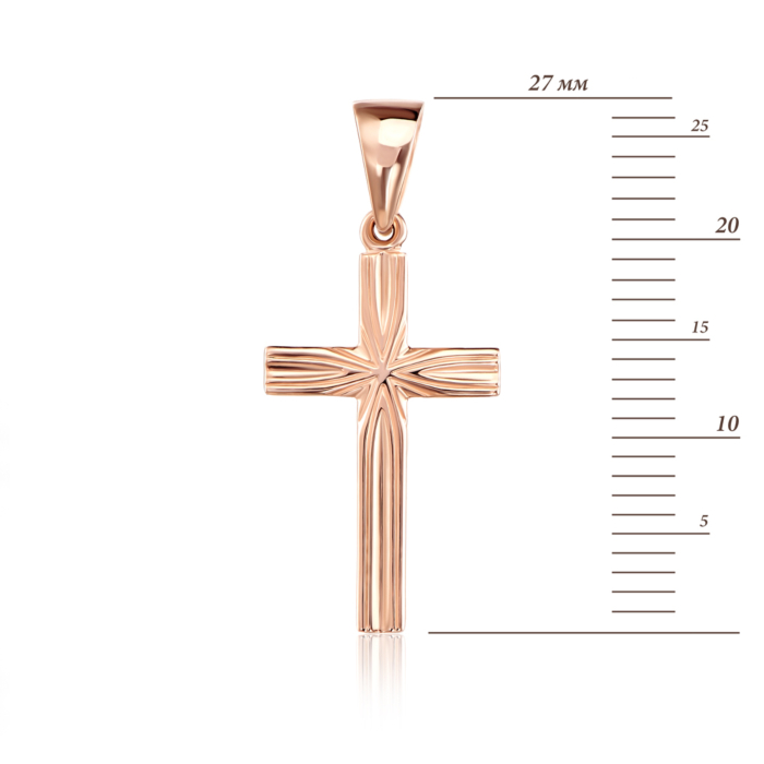 Золотой крестик без вставки. Артикул 31692/01/0