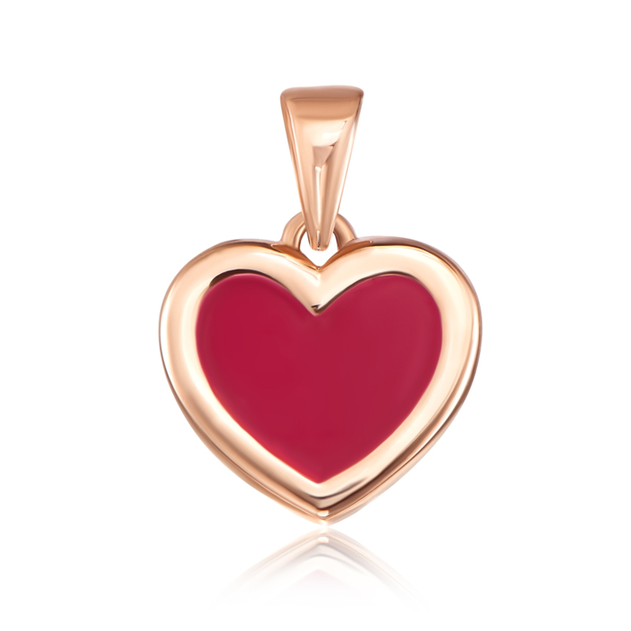 Золота підвіска «Серце» з емаллю. Артикул 31695/01/0/849