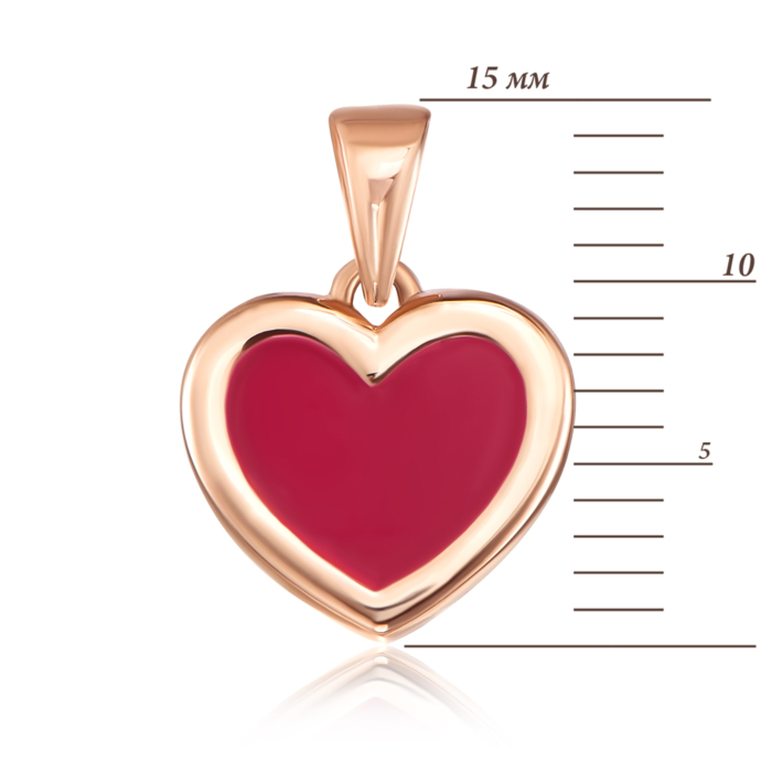 Золота підвіска «Серце» з емаллю. Артикул 31695/01/0/849