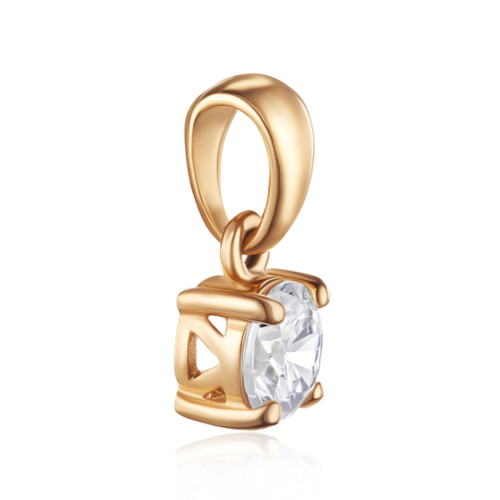 Золота підвіска з фіанітом. Артикул 31711/01/0/100