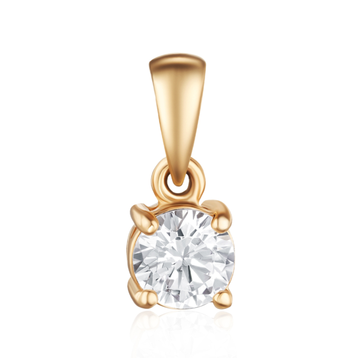 Золота підвіска з фіанітом. Артикул 31711/01/0/100