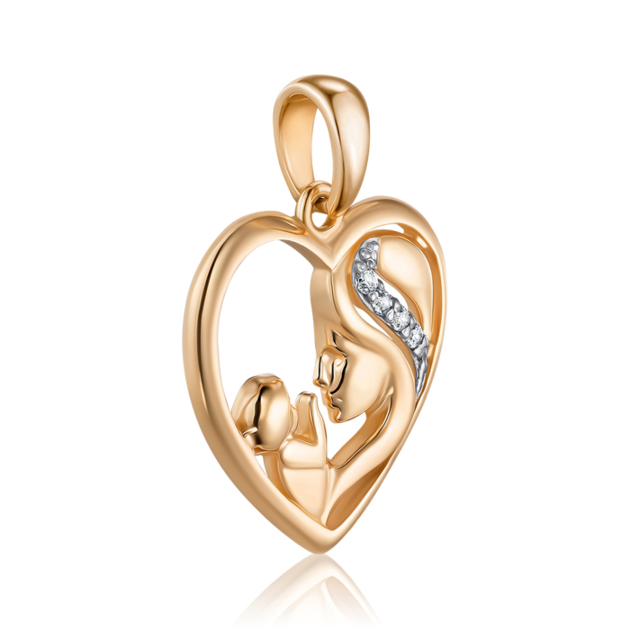 Золота підвіска з фіанітами. Артикул 31716/01/1/1