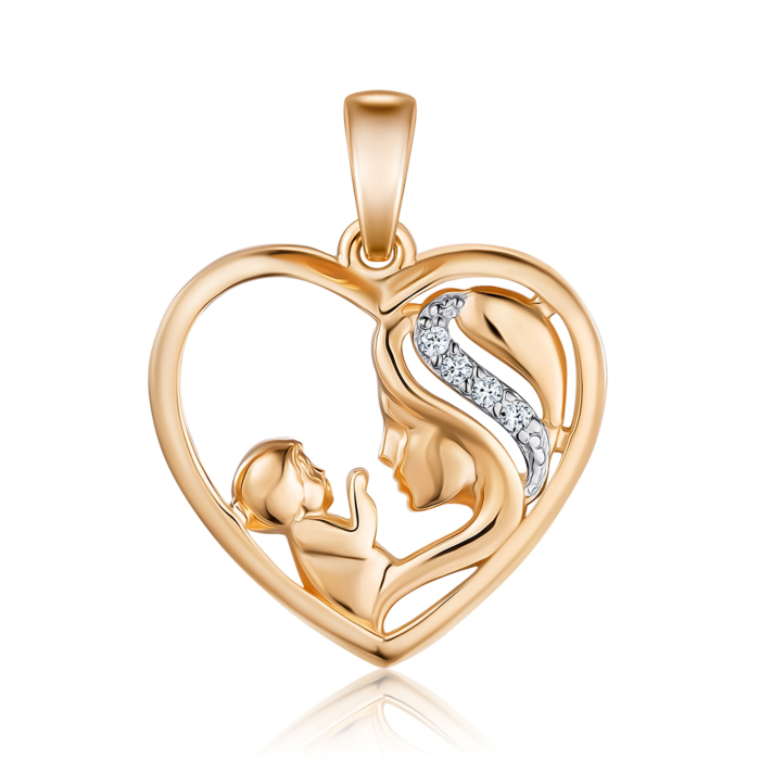 Золота підвіска з фіанітами. Артикул 31716/01/1/1