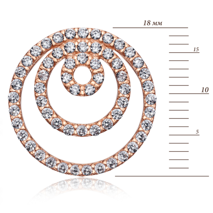 Золота підвіска з фіанітами. Артикул 31725/01/0/13