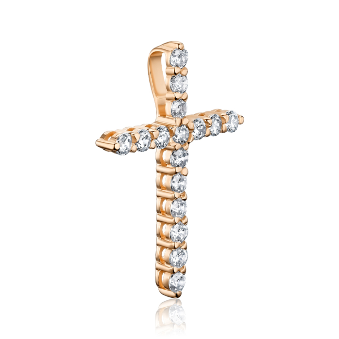 Золотий хрестик з фіанітами Tesori Zirconia 31743/01/0/4191