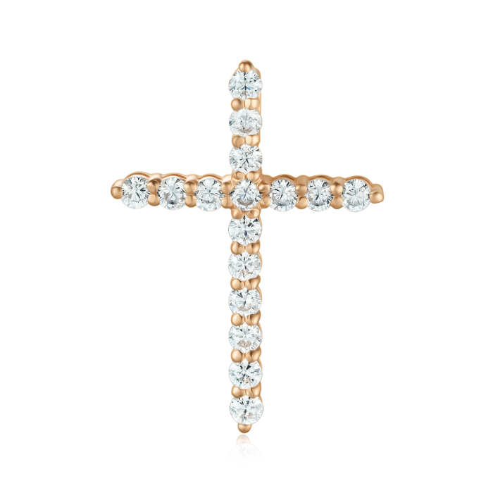 Золотий хрестик з фіанітами. Артикул 31743/01/0/46