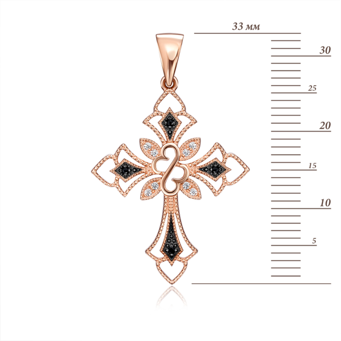 Золотий хрестик з фіанітами. Артикул 31759/01/1/7
