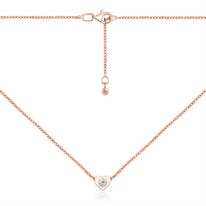 Золотое колье «Сердце» с фианитом. Артикул 31771/66024/01/0/53
