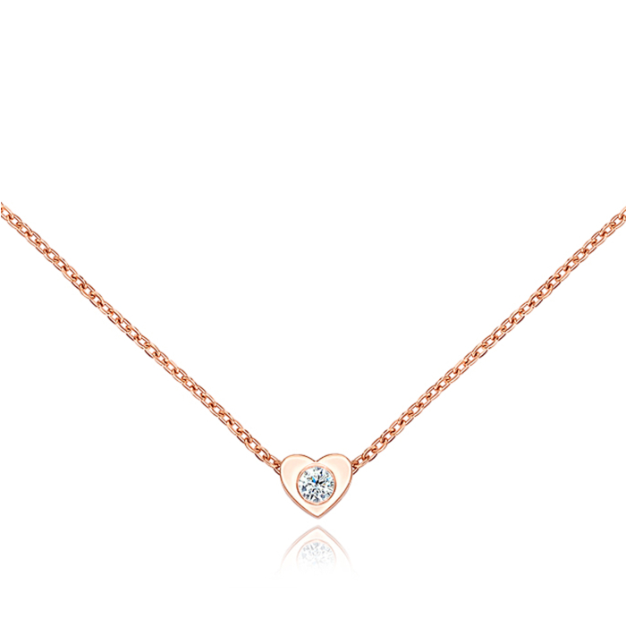 Золотое колье «Сердце» с фианитом. Артикул 31771/66024/01/0/53