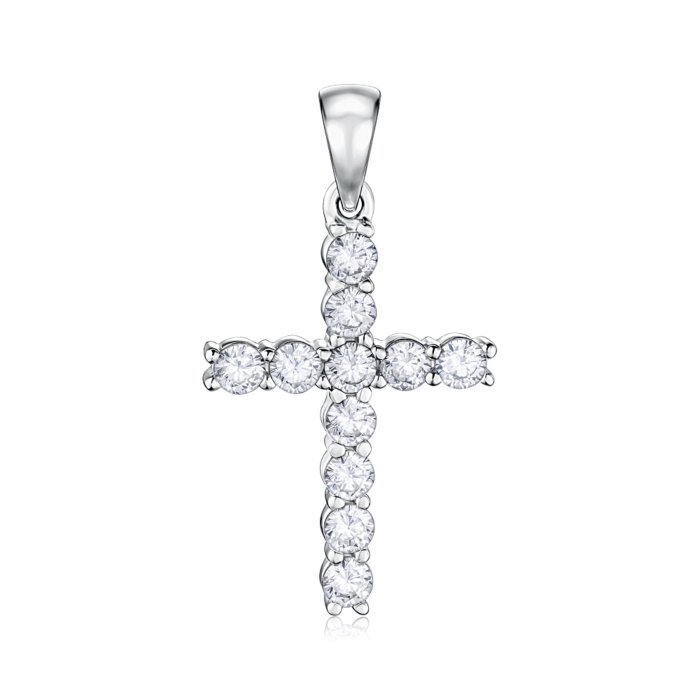 Золотий хрестик з фіанітами. Артикул 31777/02/1/52