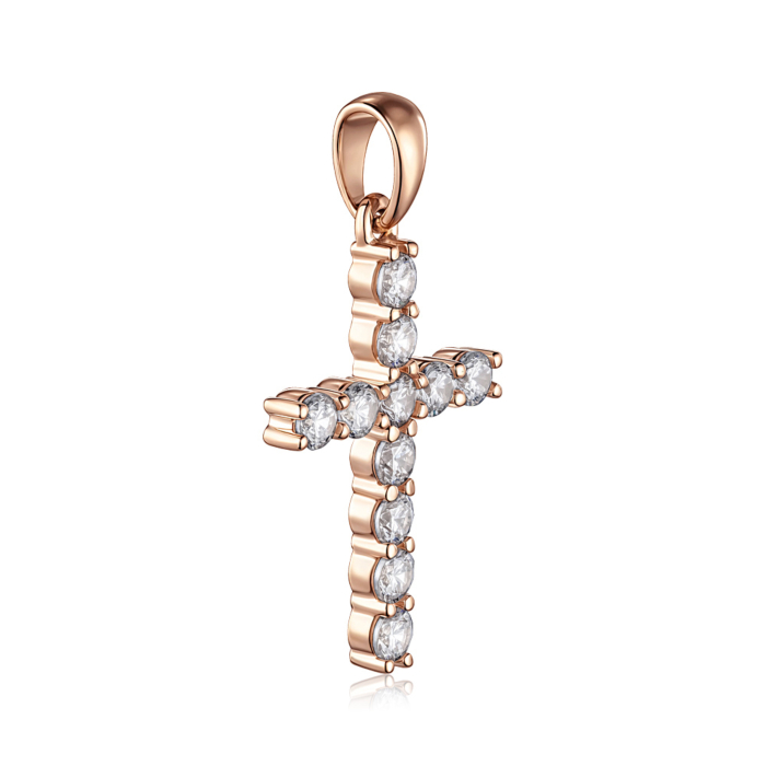 Золотий хрестик з фіанітами. Артикул 31777/01/0/52