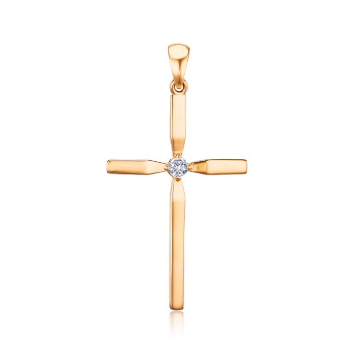 Золотий хрестик з фіанітом Tesori 31778/01/0/4204