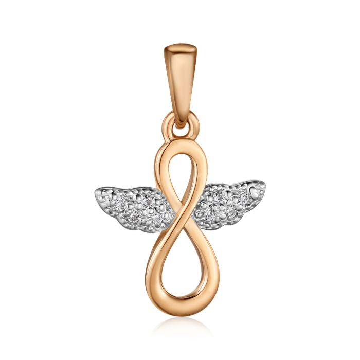 Золота підвіска з фіанітами. Артикул 31779/01/1/42