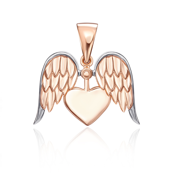 Золота підвіска «Серце» без вставки. Артикул 31829/01/1