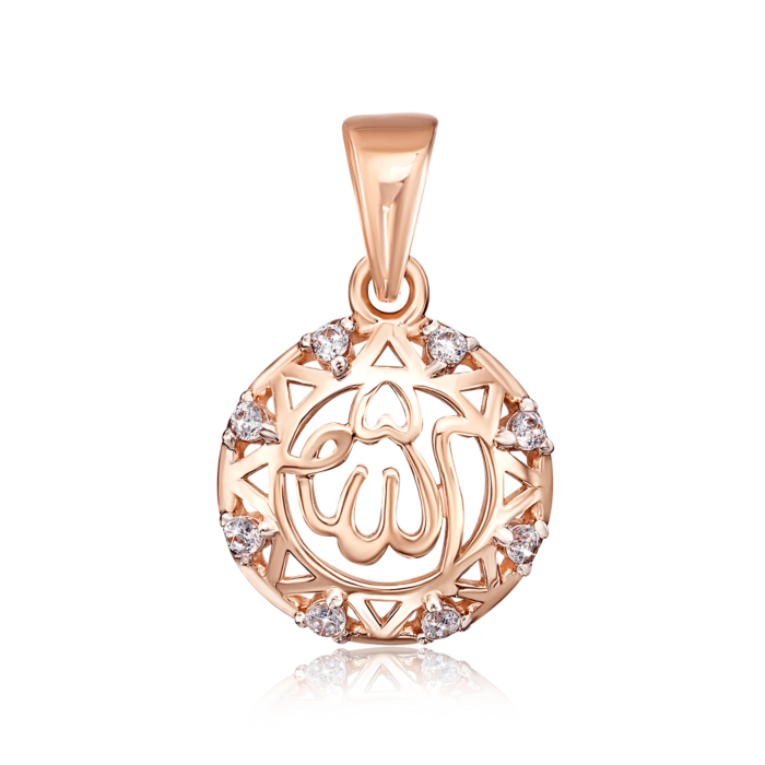 Золота підвіска з фіанітами. Артикул 31863/01/1/13