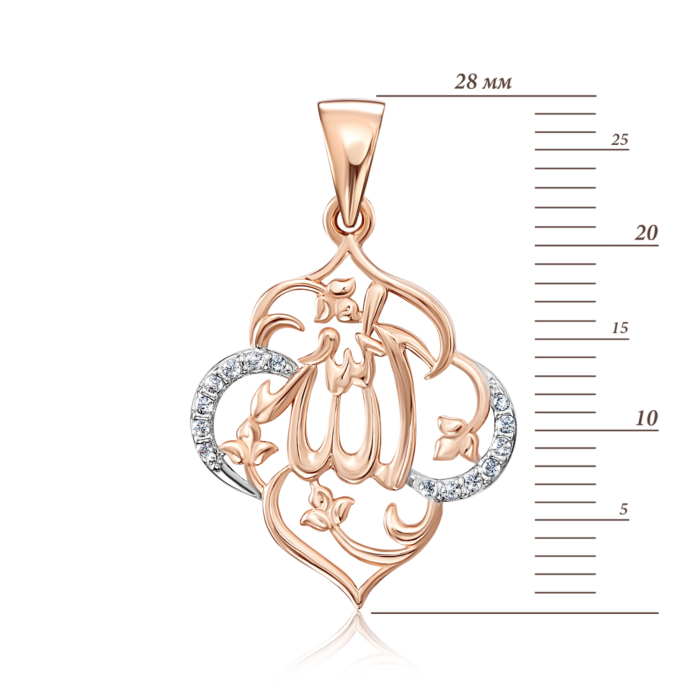 Золота підвіска з фіанітами. Артикул 31867/01/1/323