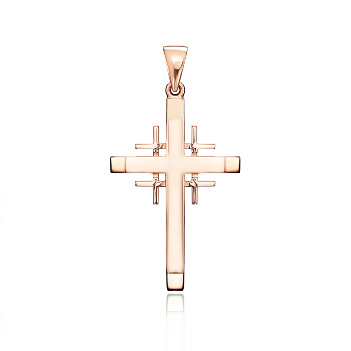 Золотой крестик без вставки. Артикул 31880/01/0