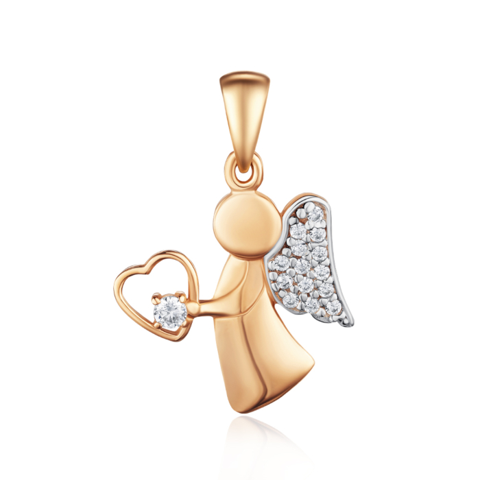 Золота підвіска з фіанітами. Артикул 32031/01/1/55