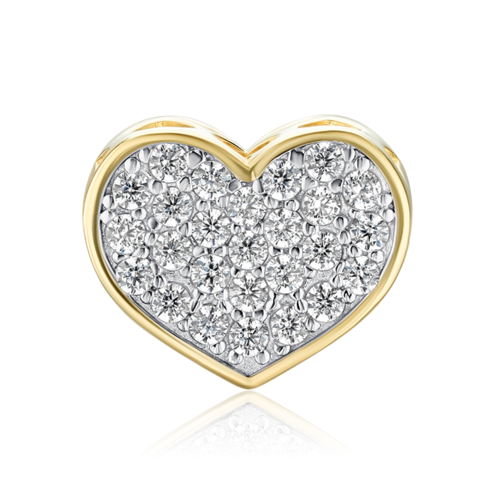 Золота підвіска-шарм "Серце" з фіанітами 32139/03/1/13