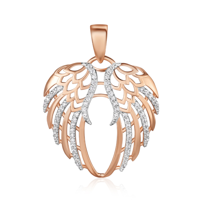 Золота підвіска з фіанітами. Артикул 32163/01/1/42