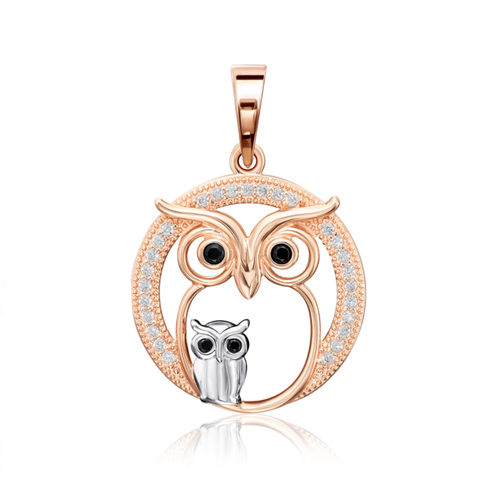 Золота підвіска с фіанітами. Артикул 32185/01/1/3204