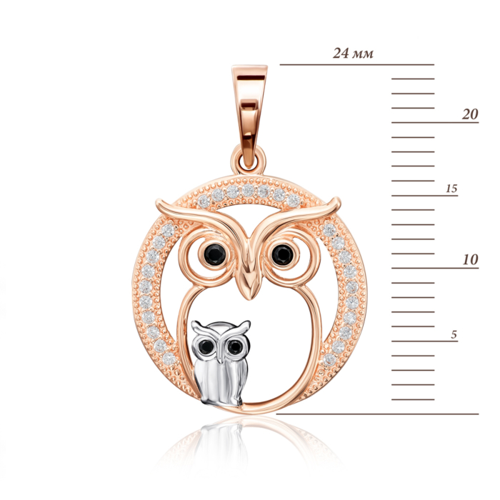 Золота підвіска с фіанітами. Артикул 32185/01/1/3204