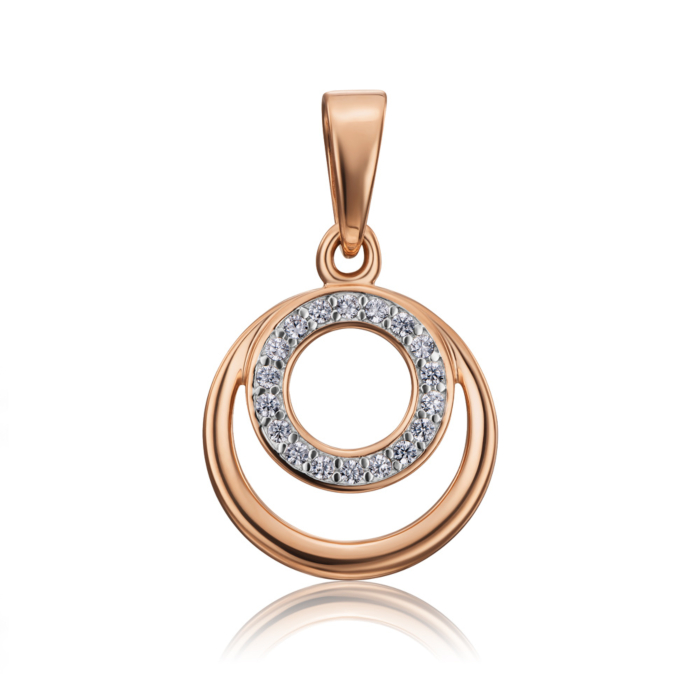 Золота підвіска з фіанітами. Артикул 32250/01/1/1