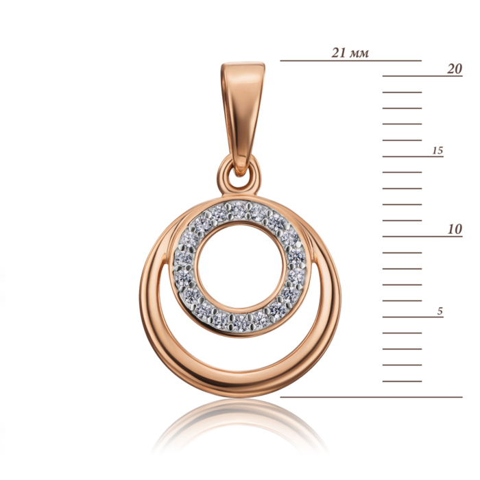 Золота підвіска з фіанітами. Артикул 32250/01/1/1