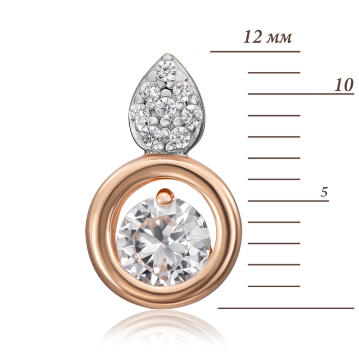 Золота підвіска з фіанітами. Артикул 32259/01/1/145