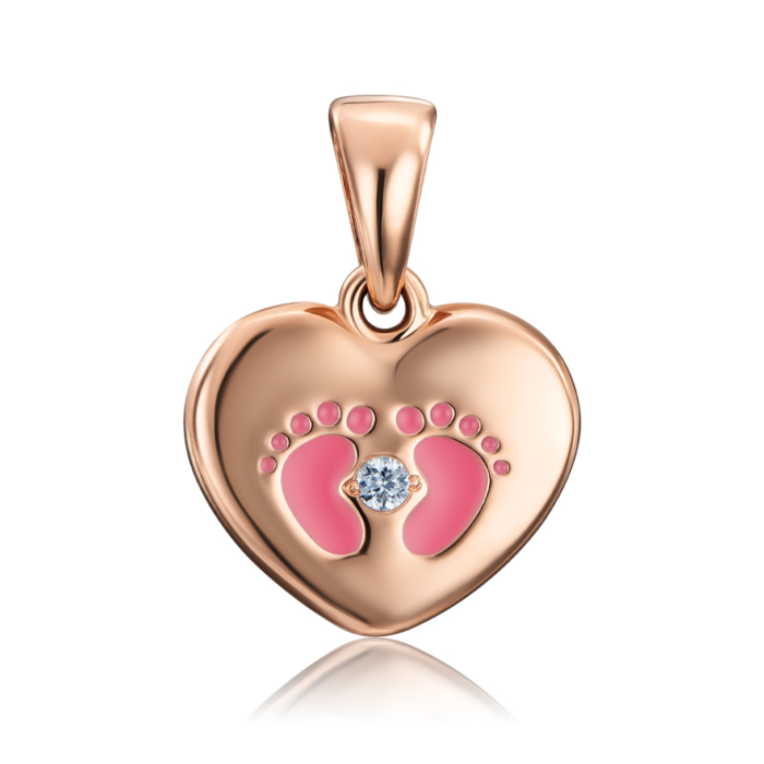 Золота підвіска з емаллю та фіанітом. Артикул 32260/01/0/1766