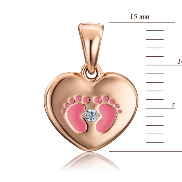 Золота підвіска з емаллю та фіанітом. Артикул 32260/01/0/1766