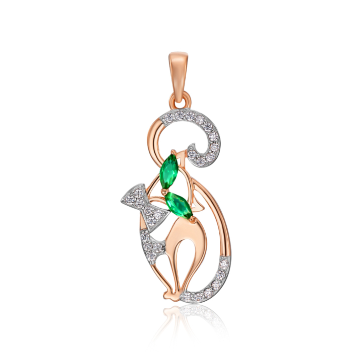 Золота підвіска з фіанітами. Артикул 32266/01/1/4054