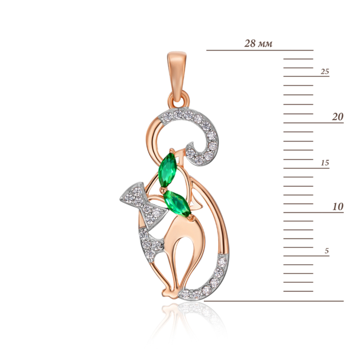 Золота підвіска з фіанітами. Артикул 32266/01/1/4054