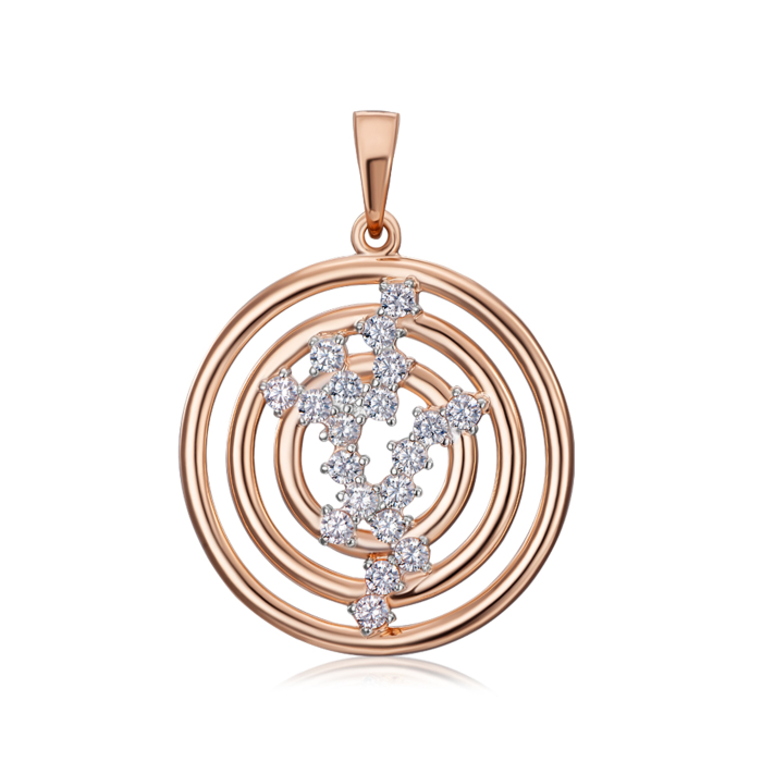 Золота підвіска з фіанітами. Артикул 32273/01/1/17