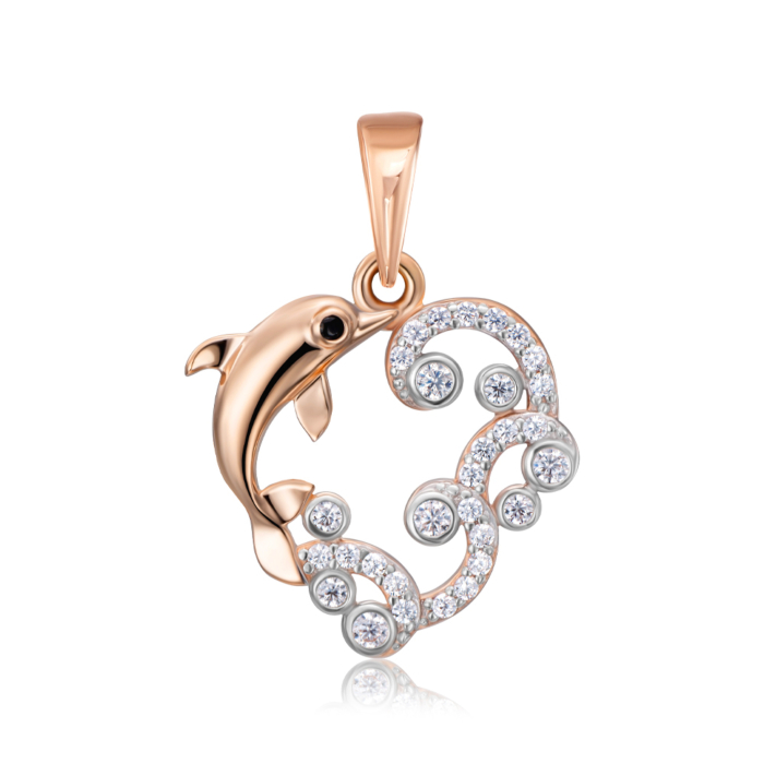 Золота підвіска з фіанітами. Артикул 32274/01/1/576