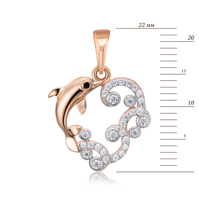 Золота підвіска з фіанітами. Артикул 32274/01/1/576