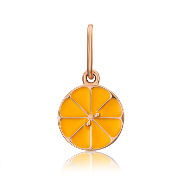 Золота підвіска "Апельсин" з емаллю. Артикул 32278/01/0/898