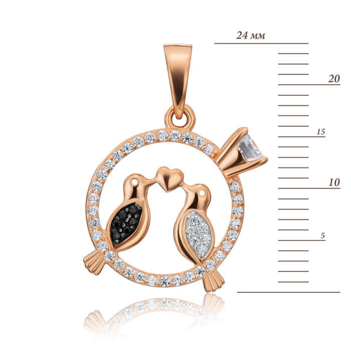 Золота підвіска з фіанітами. Артикул 32279/01/1/4093