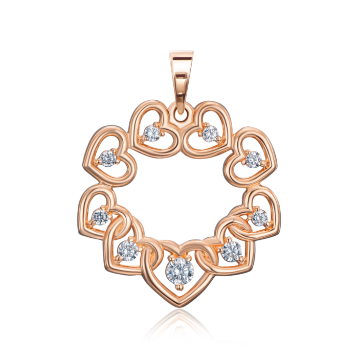 Зоолота підвіска з фіанітами. Артикул 32286/01/0/1494