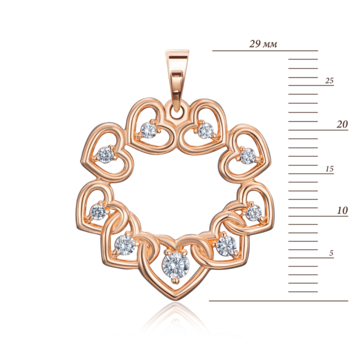 Зоолота підвіска з фіанітами. Артикул 32286/01/0/1494