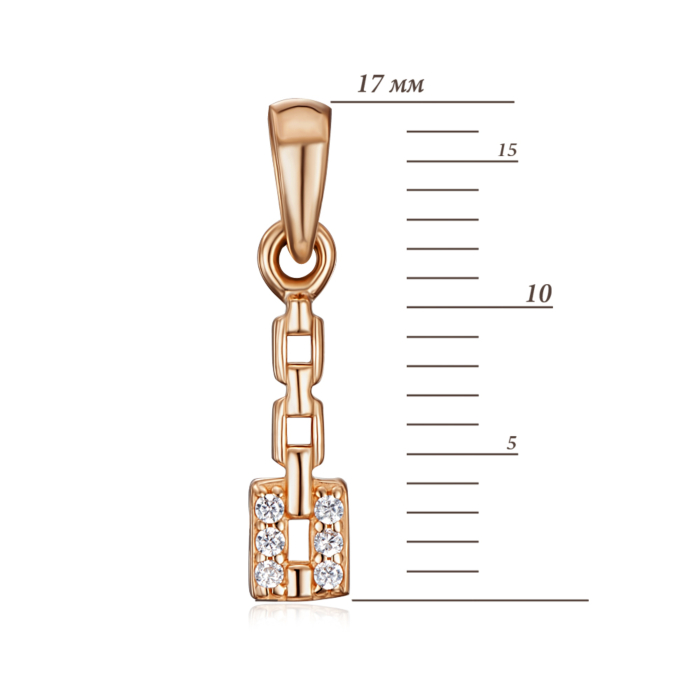 Золота підвіска з фіанітами. Артикул 32295/01/0/1