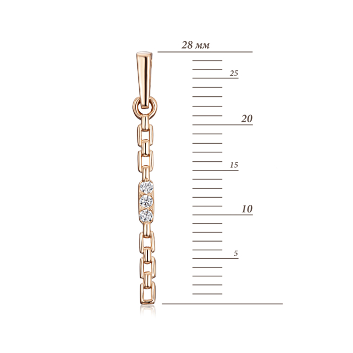 Золота підвіска з фіанітами. Артикул 32298/01/0/3