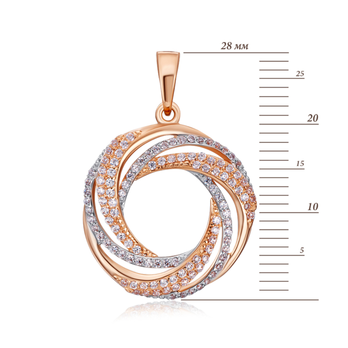 Золота підвіска з фіанітами. Артикул 32346/01/1/323