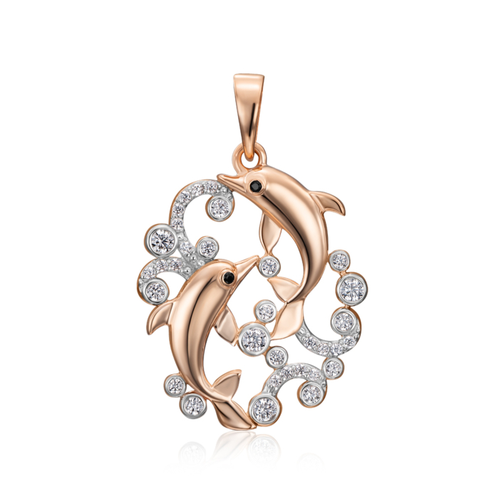 Золота підвіска з фіанітами. Артикул 32361/01/1/4042