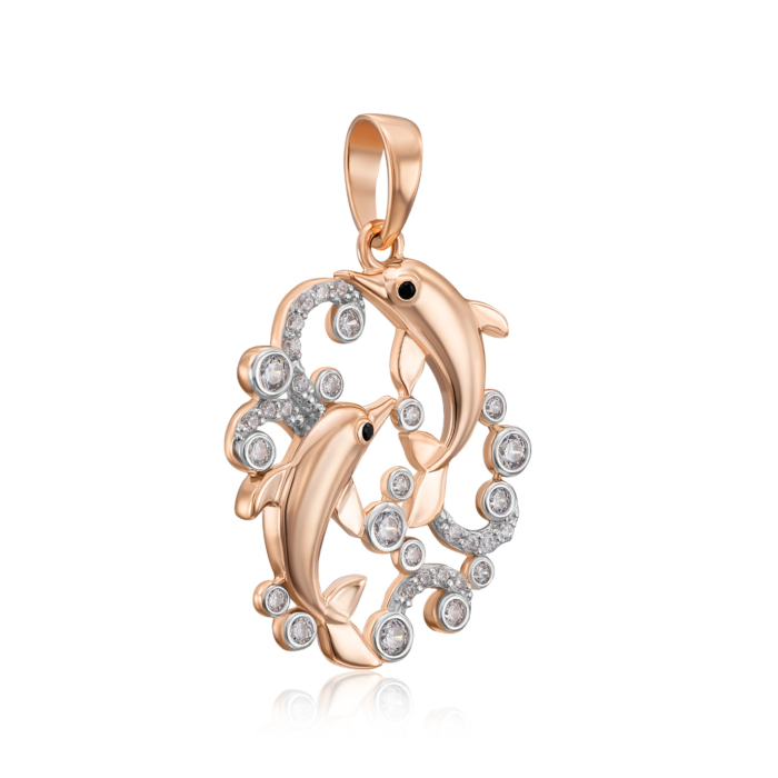 Золота підвіска з фіанітами. Артикул 32361/01/1/4042