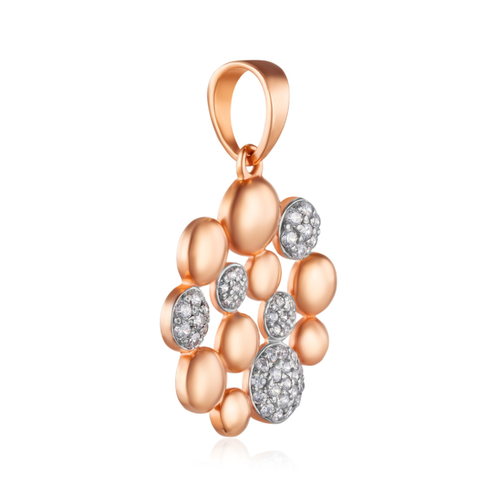 Золота підвіска з фіанітами. Артикул 32371/01/1/601