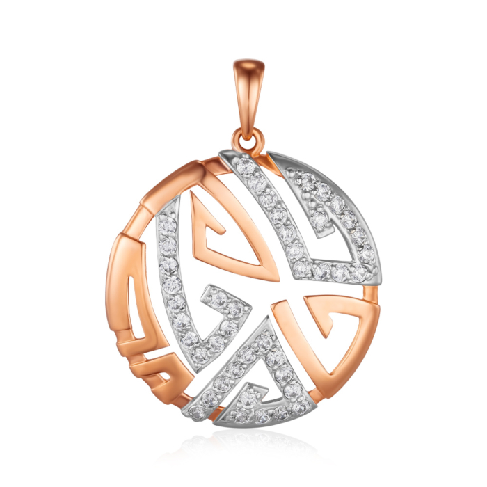 Золота підвіска з фіанітами. Артикул 32374/01/1/13