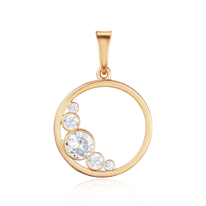 Золота підвіска з фіанітами. Артикул 32382/01/0/4366