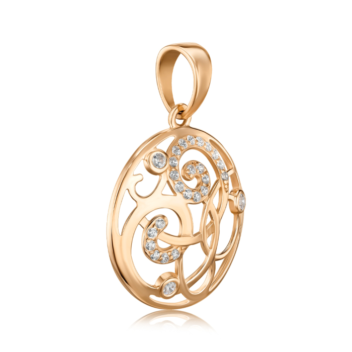 Золота підвіска з фіанітами 32391/01/0/79